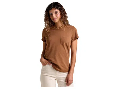 Toad And Co Primo Short Sleeve Crew Embroidered In Brown