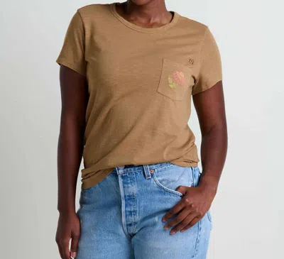 Toad And Co Primo Short Sleeve Crew Embroidered Tee In Honey Brown