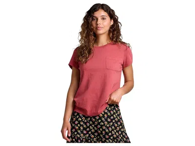 Toad And Co Primo Short Sleeve Crew Women's Clothing Sundown: Lg In Pink