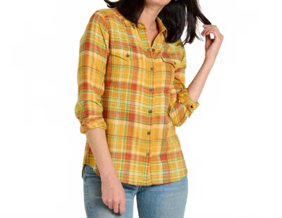 Toad And Co Re-form Flannel Long Sleeve Shirt In Acorn In Yellow