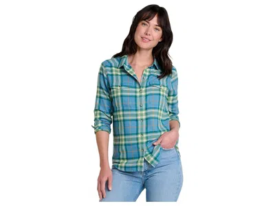 Toad And Co Re-form Flannel Long Sleeve Shirt In Blue