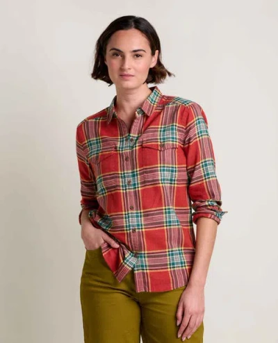 Toad And Co Toad & Co Re-form Flannel Long Sleeve Shirt In Red