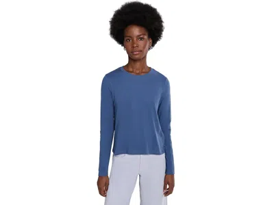 Toad And Co Re-form Long Sleeve Crew Women's Clothing Kyanite: Md, Cotton/polyester In Blue