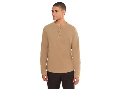 Toad And Co Re-form Long Sleeve Henley Men's T Shirt Khaki: Lg In Brown