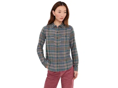Toad And Co Re-form Long Sleeve Shirt Women's Clothing Twilight Pattern: Md, Cotton/polyester In Blue