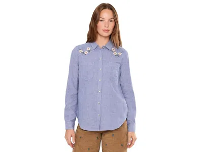 Toad And Co Re-form Western Long Sleeve Shirt Women's Clothing Dew Embroidery: Sm In Blue