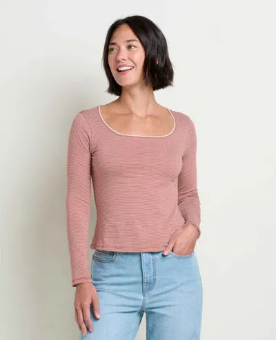Toad And Co Toad & Co Rosalie Square Neck Long Sleeve Tee In Pink