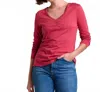 Toad And Co Rose Long Sleeve Tee In Red In Pink