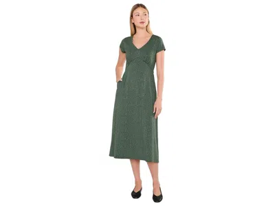 Toad And Co Rose Midi Short Sleeve Dress Women's Dress Cilantro Ditsy Print: Xl, Cotton/elastane/lyocell