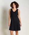 Toad And Co Rosemarie Sleeveless Mini Dress In Solid Black In Multi