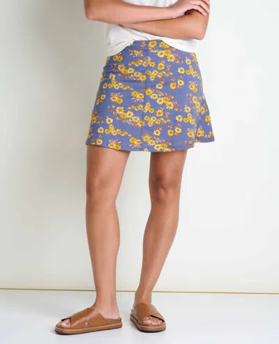 Toad And Co Seleena Skort In Blue Shadow Daisy Print In Multi