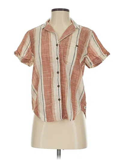 Pre-owned Toad And Co Short Sleeve Blouse In Brown