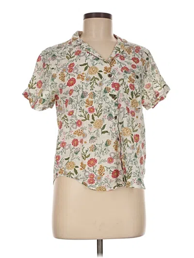 Pre-owned Toad And Co Short Sleeve Blouse In Ivory