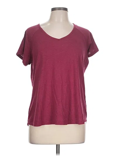 Pre-owned Toad And Co Short Sleeve Top Burgundy V-neck Tops
