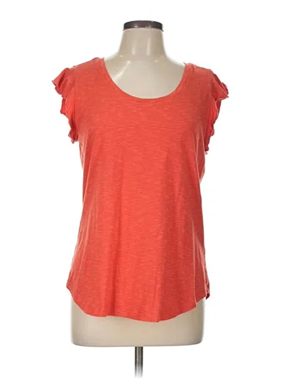 Pre-owned Toad And Co Short Sleeve Top Orange Scoop Neck Tops