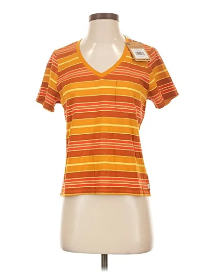 Toad And Co Short Sleeve Top Orange V-neck Tops