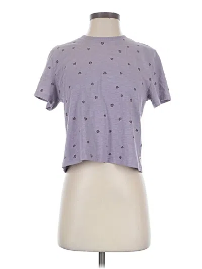 Pre-owned Toad And Co Short Sleeve Top Purple Stars Pattern Mock Neckline Tops