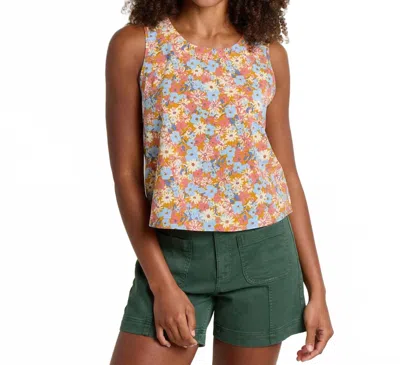 Toad And Co Sunkissed Button Back Tank Top In Sunset Print In Multi