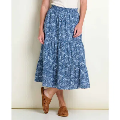 Toad And Co Toad & Co Sunkissed Tiered Midi Skirt In Blue