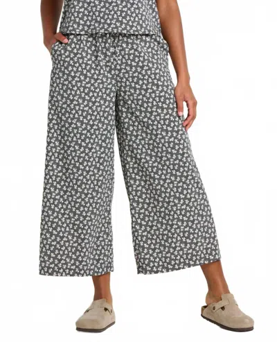 Toad And Co Sunkissed Wide Leg Crop Pants In Black And Salt Print In Gray