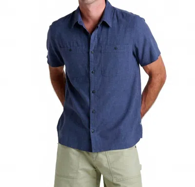 Toad And Co Taj Hemp Short Sleeve Shirt In True Navy In Blue