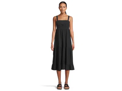 Toad And Co Taj Hemp Tiered Midi Sleeveless Dress In Black