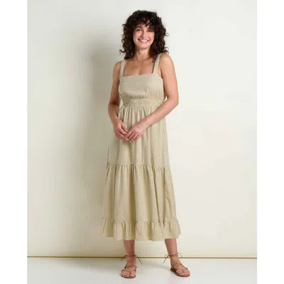 Toad And Co Toad & Co Taj Hemp Tiered Midi Sleeveless Dress In Brown
