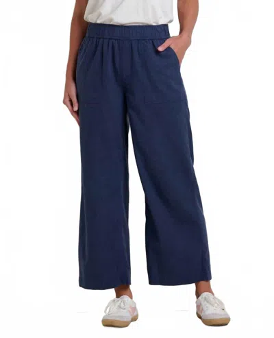 Toad And Co Taj Hemp Wide Leg Pants In True Navy In Blue