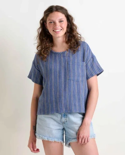 Toad And Co Toad & Co Tate Double Weave Short Sleeve Shirt In Blue