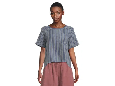 Toad And Co Tate Double Weave Short Sleeve Shirt In Blue