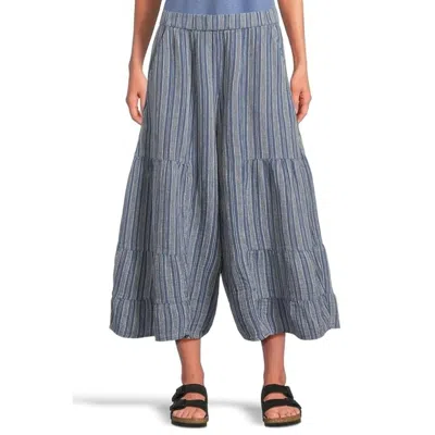 Toad And Co Toad & Co Tate Pants Women's Blue Striped Double Weave Palazzo Trousres Gbo1213