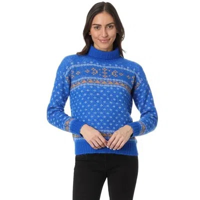 Toad And Co Toad & Co Toddy Sweater Womens Nautical Fair Isle Turtleneck Gbo2887 In Blue
