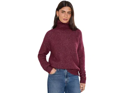 Toad And Co Toddy T-neck Sweater Women's Clothing Port: Xs, Nylon/wool In Brown