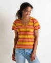 Toad And Co Grom V-neck Short Sleeve Shirt In Brown