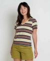 Toad And Co Grom V-neck Short Sleeve Shirt In Multi