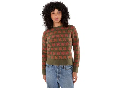Toad And Co Wasatch Crew Sweater Women's Sweatshirt Fir Pattern: Md, Cotton/elastane/jersey In Brown