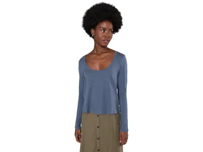 Toad And Co Whisper Long Sleeve T-shirts Women's Clothing Canal: Xl In Blue