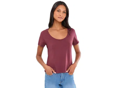 Toad And Co Whisper T-shirts Women's Clothing Port: Sm, Cotton/modal In Burgundy