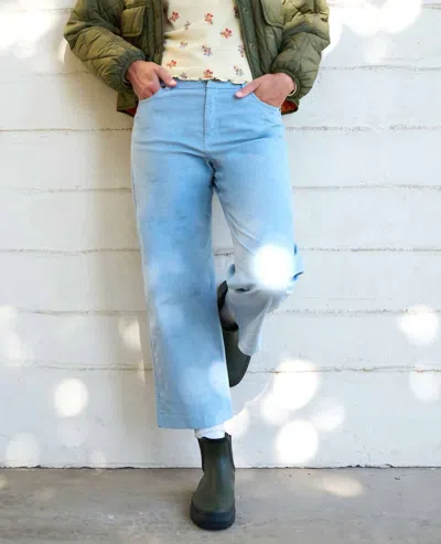 Toad And Co Women's Karuna Cord Wide Leg Pant In Weathered Blue In Brown