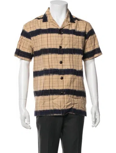 Pre-owned Toast Plaid Print Short Sleeve Shirt W/ Tags In Neutrals