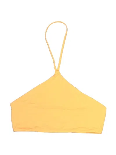 Pre-owned Toast Swim Swimsuit Top Yellow Solid Pattern Swimwear