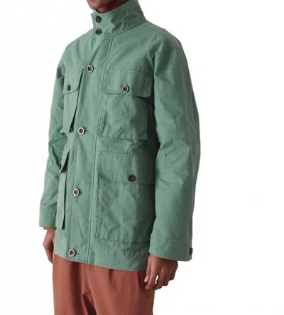 Toast Waxed Cotton Explorer Jacket In Blue Jade In Multi