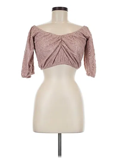 Pre-owned Tobi 3/4 Sleeve Top Pink Sweetheart Neckline Tops