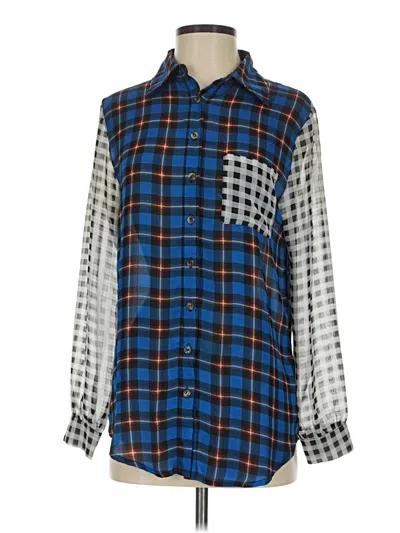 Pre-owned Tobi Long Sleeve Blouse In Blue