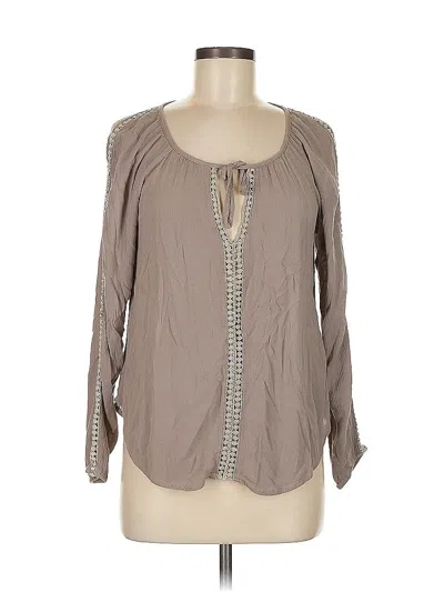 Pre-owned Tobi Long Sleeve Blouse In Gray