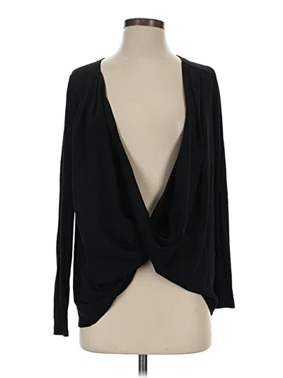 Pre-owned Tobi Long Sleeve Top Black Plunge Neckline Tops
