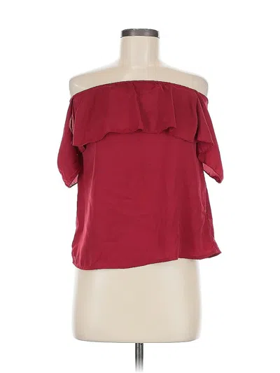 Pre-owned Tobi Short Sleeve Blouse In Burgundy