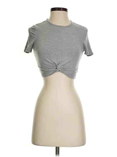Pre-owned Tobi Short Sleeve Top Gray Keyhole Neckline Tops