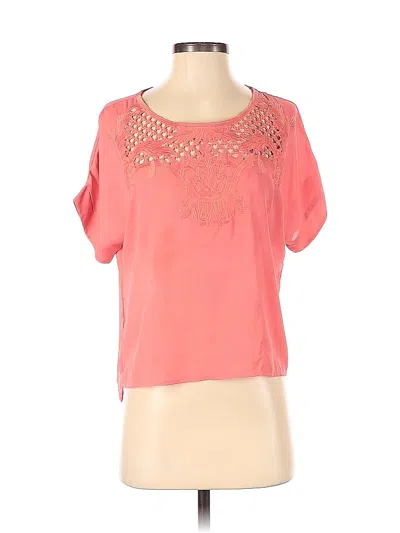 Pre-owned Tobi Short Sleeve Top Pink Keyhole Neckline Tops