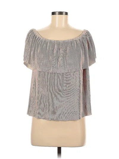 Pre-owned Tobi Short Sleeve Top Silver Strapless Neckline Tops